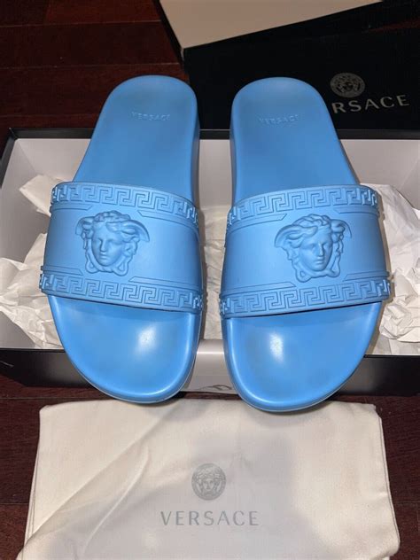 Versace: Blue Palazzo Slides 